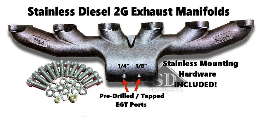 Stainless Diesel Cummins cast stainless exhaust manifolds