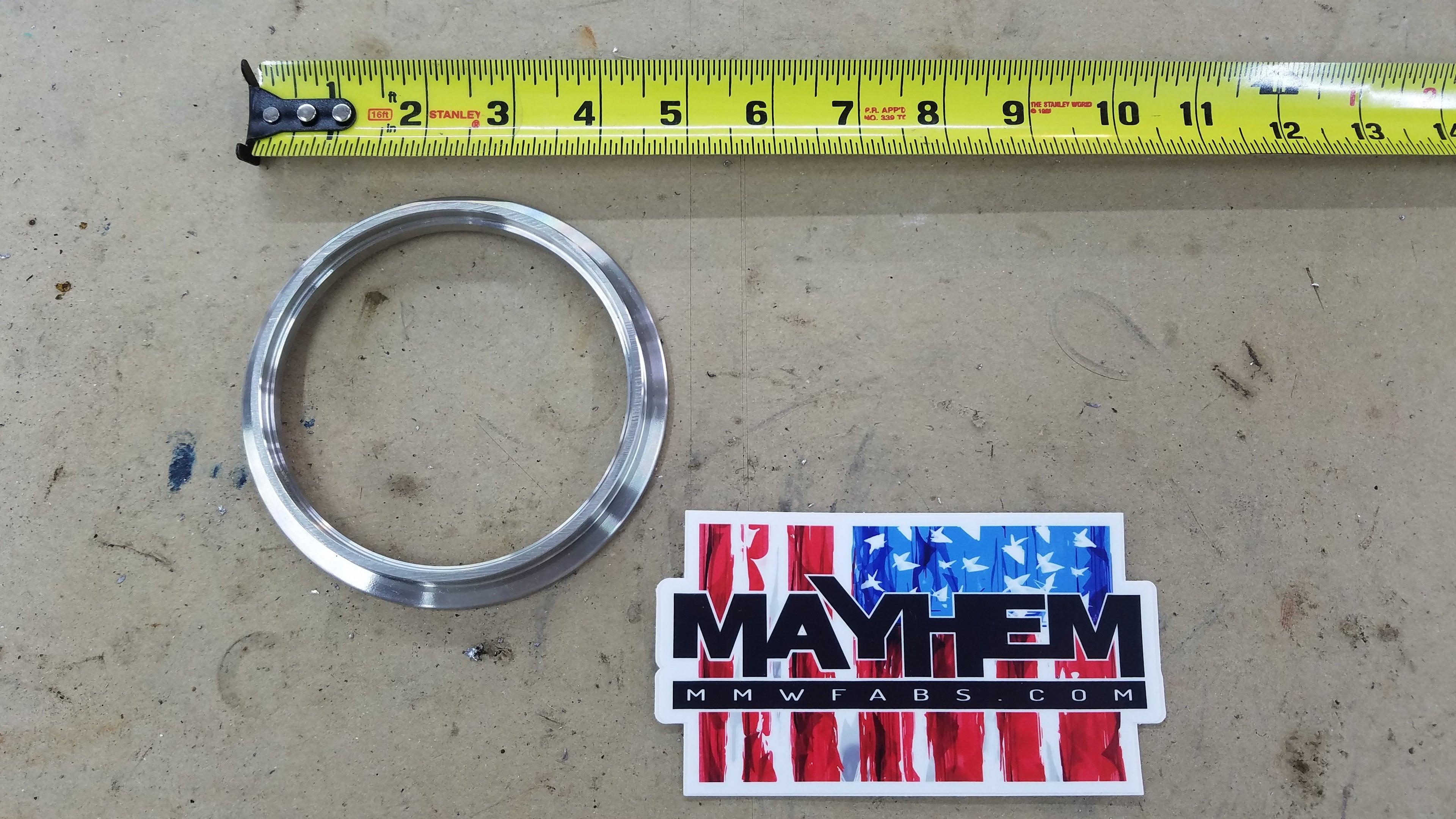 Borg Warner S400 - 4.62 , Marmon & Garret GT42 (T4) Turbine housing flange & Clamp Stainless and Aluminum