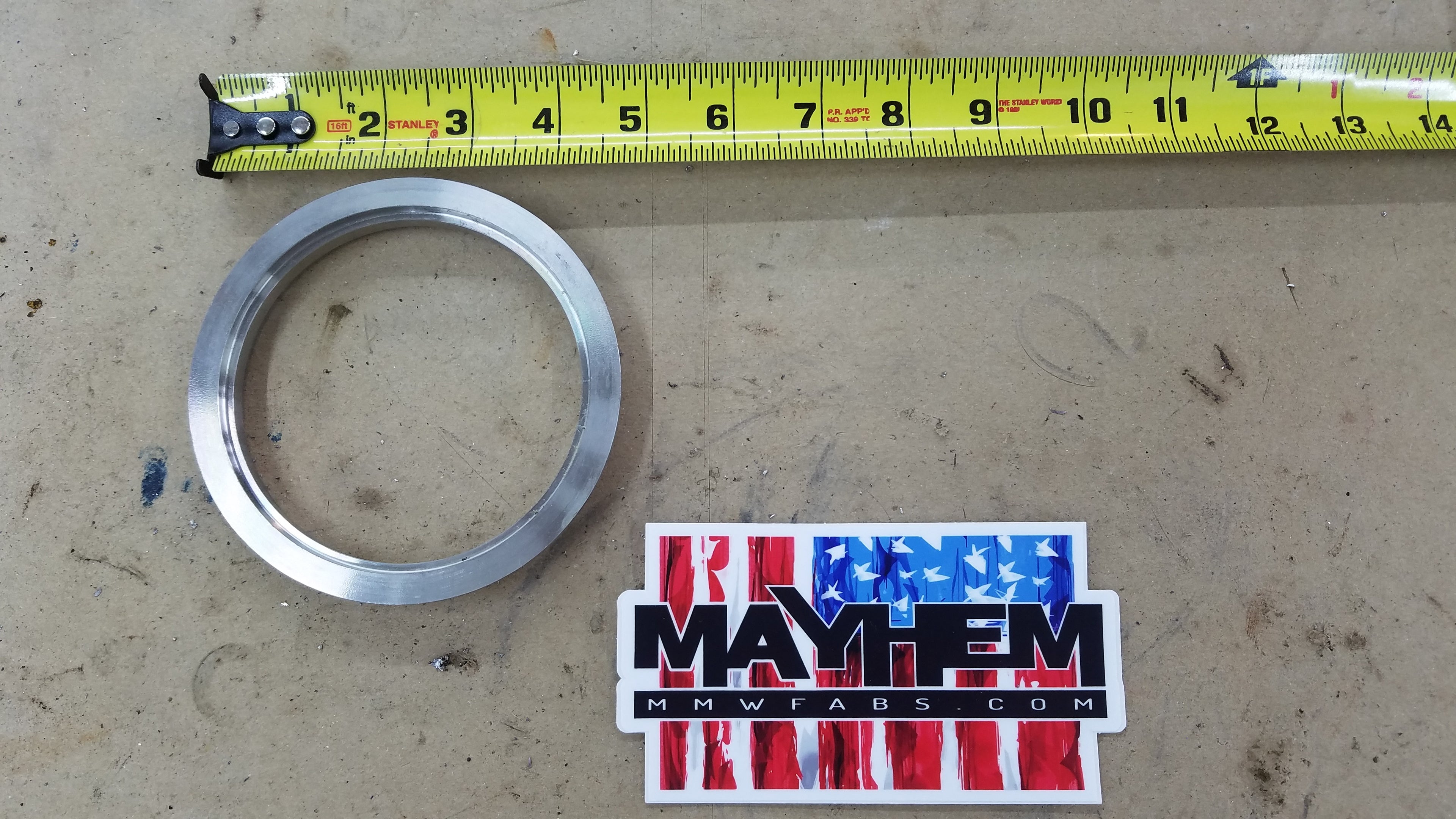 Borg Warner S400 - 4.62 , Marmon & Garret GT42 (T4) Turbine housing flange & Clamp Stainless and Aluminum
